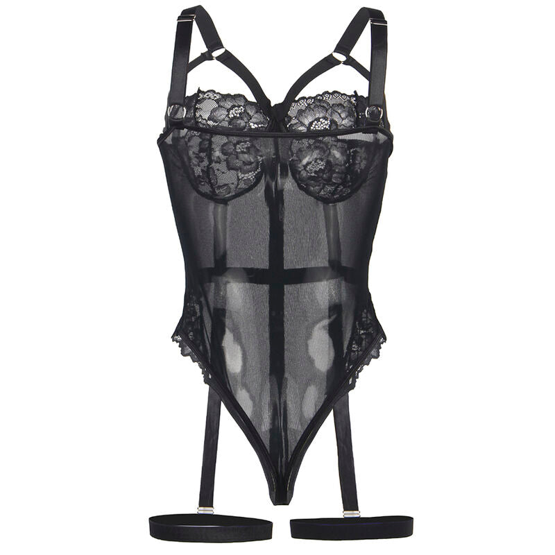 SUBBLIME - TEDDY WITH GARTER STRAP DETAIL CHEST BLACK L/XL