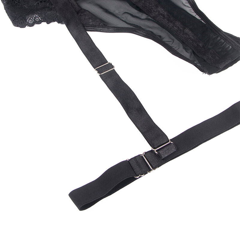 SUBBLIME - TEDDY WITH GARTER STRAP DETAIL CHEST BLACK L/XL