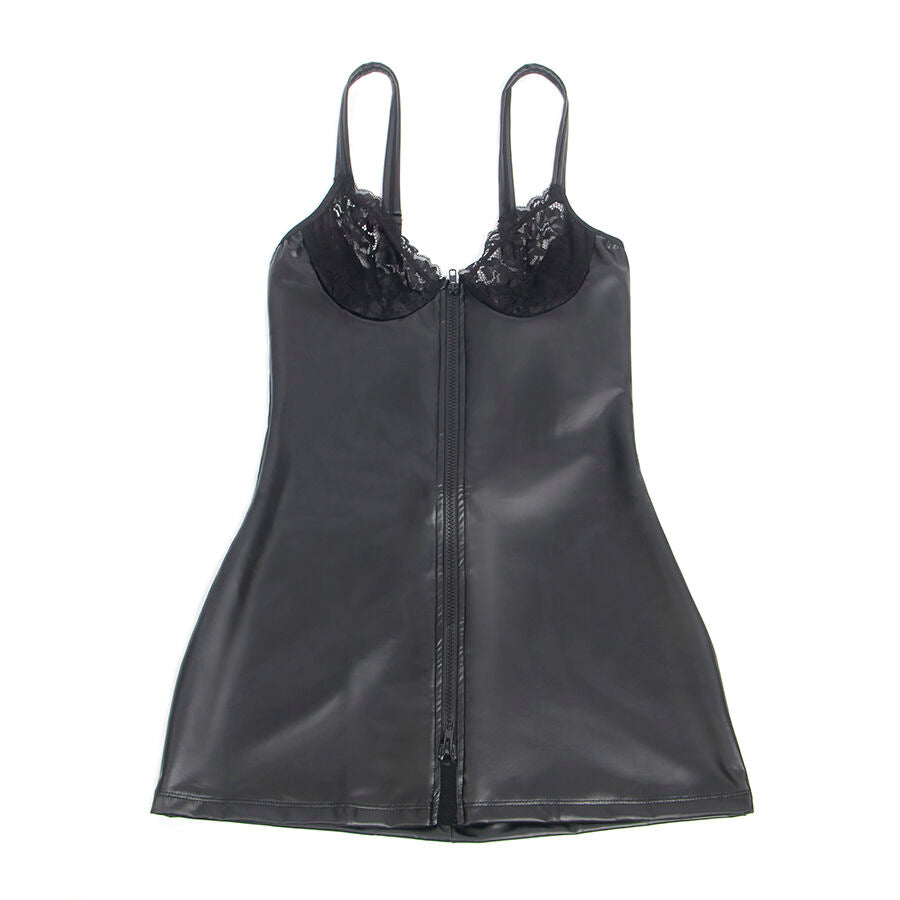 SUBBLIME - 957575  LEATHER ZIP DRESS BLACK L/XL