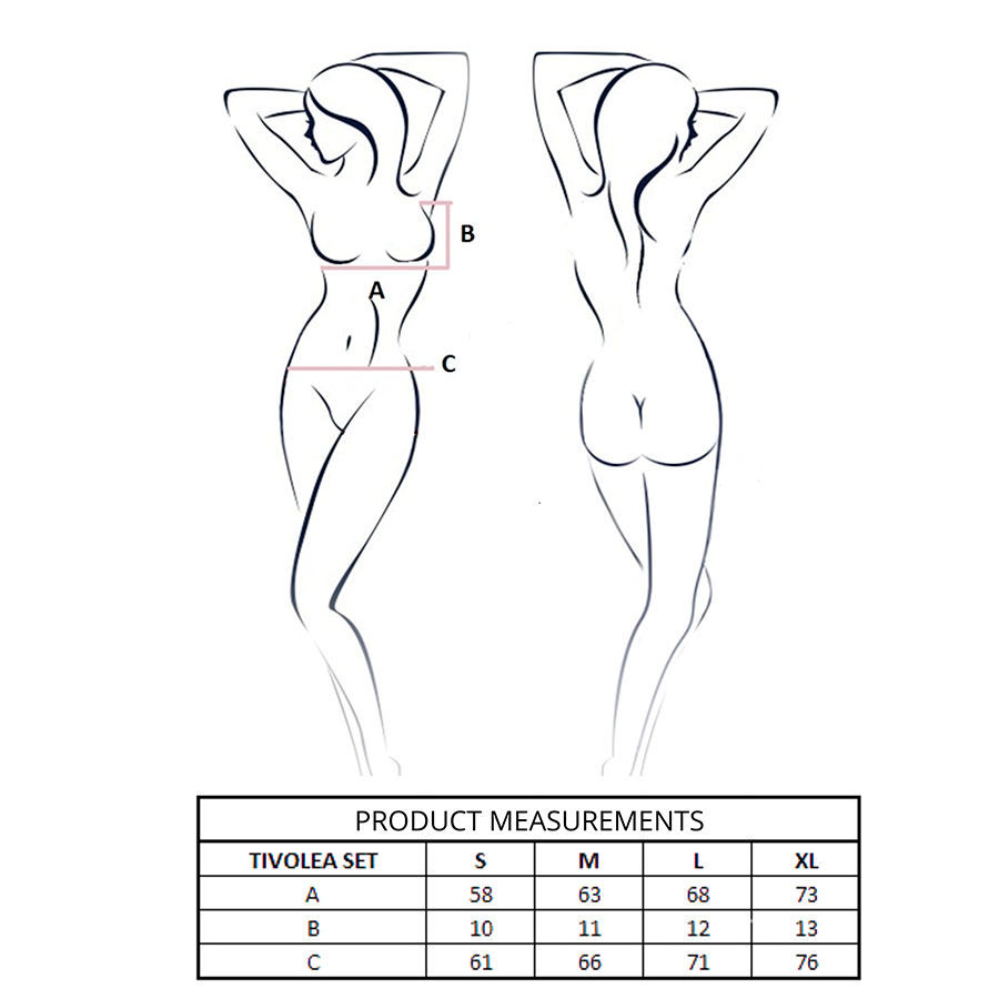 PASSION - TIVOLEA BRA + THONG SET MISTY ROSE L/XL