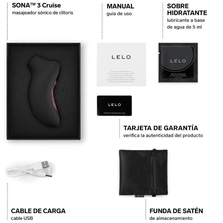 LELO - SONA 3 CRUISE SONIC CLITORAL MASSAGER BLACK